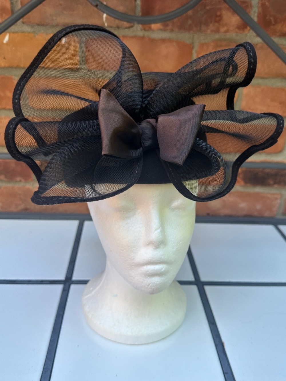 Vtg Sylvia New York St Louis Bollman Black Dress Church Kentucky Derby Hat